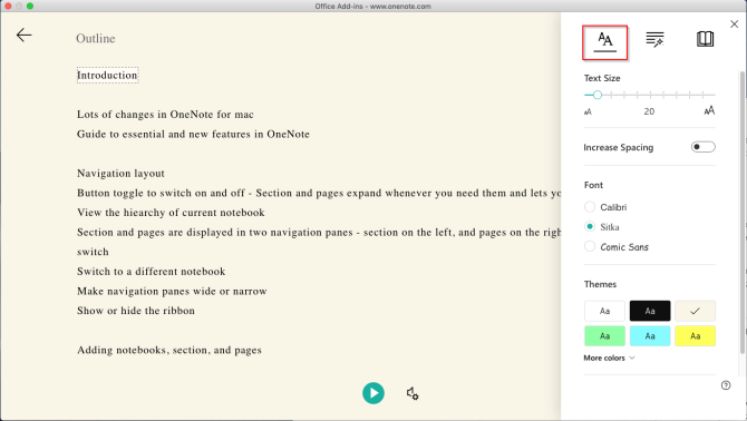 onenote for mac functionality